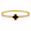 Gold Floral Cluster Diamond Oval Kada for Women | Petal Stone Stainless Steel Ladies Bangle | Flower Design Festive Jewellery