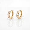 Gold Plated CZ Cluster Huggie Hoop Earrings