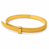 Gold Slim Bar Set Diamond Oval Kada for Women | Horizontal Bar Stone Quick Stainless Steel Ladies Bangle | Contemporary Festive Jewellery