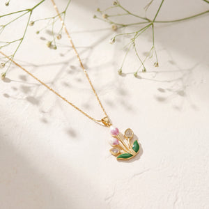 Gold Oval Marquise CZ Drop Pendant Chain Anti-Tarnish Necklace