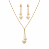 Anti tranish Gold plated 140 No. Minimal Bow pendant Chain with Hanging Bow earrings for adults - 1 Pc