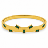 Real Emerald Green Stone Gold Oval Kada for Women | Natural Gemstone Stainless Steel Ladies Bangle | Genuine Stone Festive Jewellery