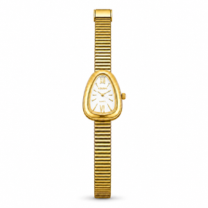 Watches Gold-Tone Pear Shape Dial Crystal Stone Hour Markers Bracelet Watch for Women