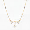 KZ Gold Plated Fringe Multi Drop Mangalsutra for Women Black Bead Chain Tassel Pendant FS