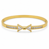 Gold Cluster Diamond Trio Oval Kada for Women | Three Stone Grouping Stainless Steel Ladies Bangle | Statement Festive Jewellery