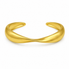 Gold Plain Dome Bubble Open Cuff Kada for Women | Smooth Rounded Taper Stainless Steel Ladies Bangle | Minimalist Everyday Jewellery