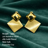 Anti-Tarnish Gold Plated Gold Stud with Gold Square Earrings - 1 Pair