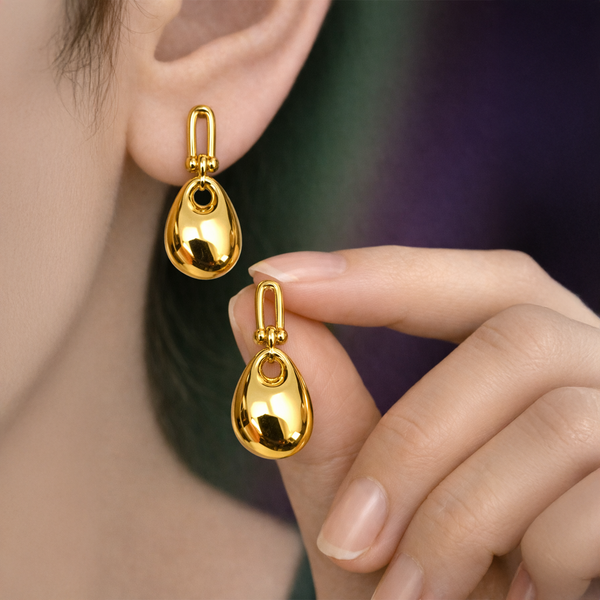 Anti-Tarnish Gold Plated Hanging Bags Earrings - 1 Pair