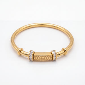 Watch style barrel centrepiece gold plated baby kada bangle – House of Viya