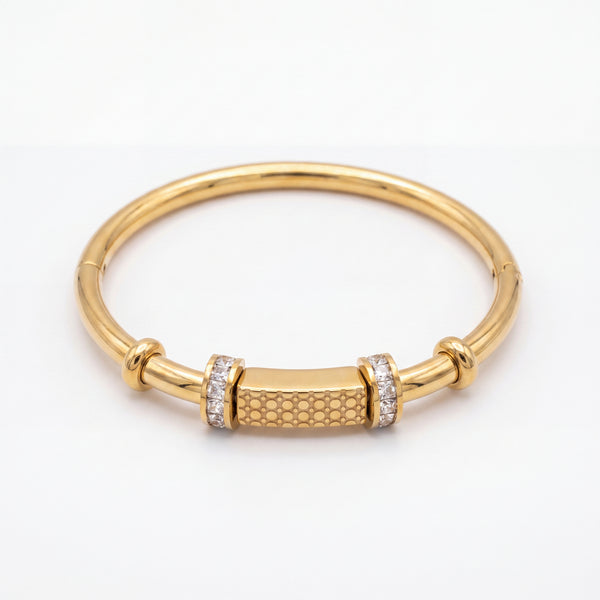 Watch style barrel centrepiece gold plated baby kada bangle – House of Viya