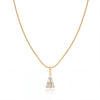 Gold CZ Pave Tassel Drop Pendant Chain Anti-Tarnish Necklace