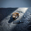 Round Halo CZ Solitaire Ring | Gold Plated Sparkling White Stone Engagement Style Ring